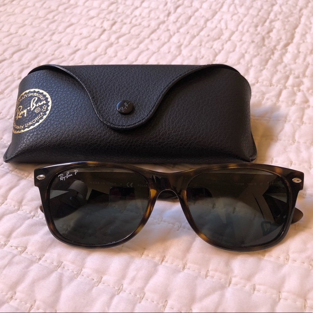 Ray Ban Tortoise Polarized New Wayfarer Sunglasses